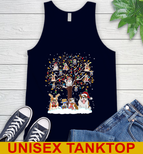Bulldog dog pet lover light christmas tree shirt 68
