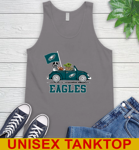 NFL Football Philadelphia Eagles Darth Vader Baby Yoda Driving Star Wars Shirt Tank Top 7