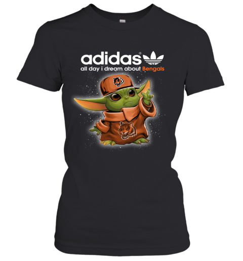 Baby Yoda Adidas All Day I Dream About CIncinnati Bengals Women's T-Shirt