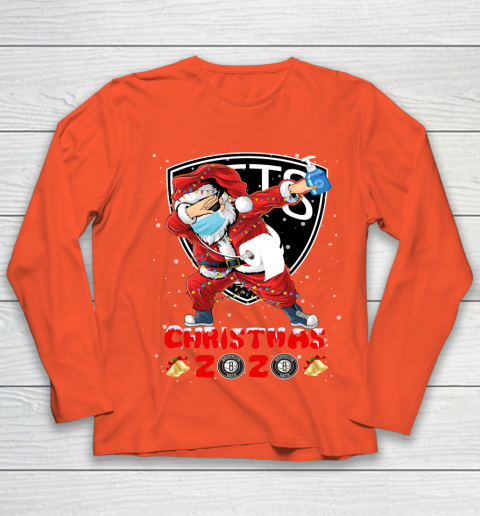 Brooklyn Nets Funny Santa Claus Dabbing Christmas 2020 NBA Youth Long Sleeve 3