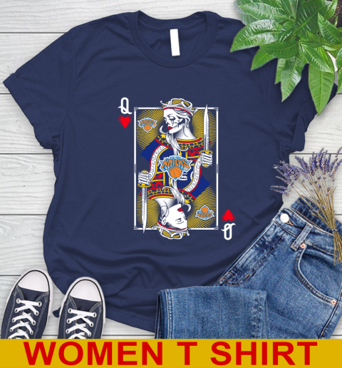 NBA Basketball New York Knicks The Queen Of Hearts Card Shirt Women's T-Shirt 12