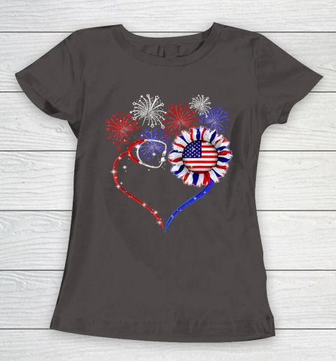 Patriotic Nurse 4th Of July American Flag Independence Day Women's T-Shirt 7