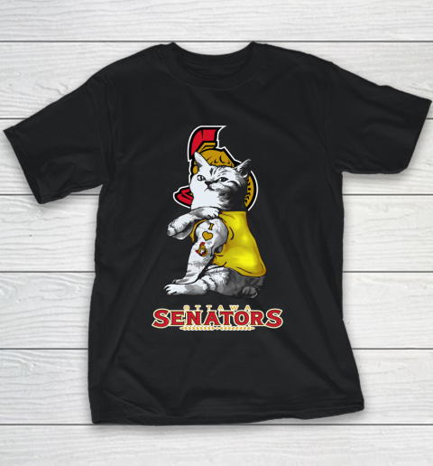NHL My Cat Loves Ottawa Senators Hockey Youth T-Shirt