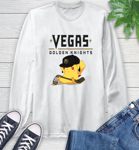 NHL Pikachu Hockey Sports Vegas Golden Knights Long Sleeve T-Shirt
