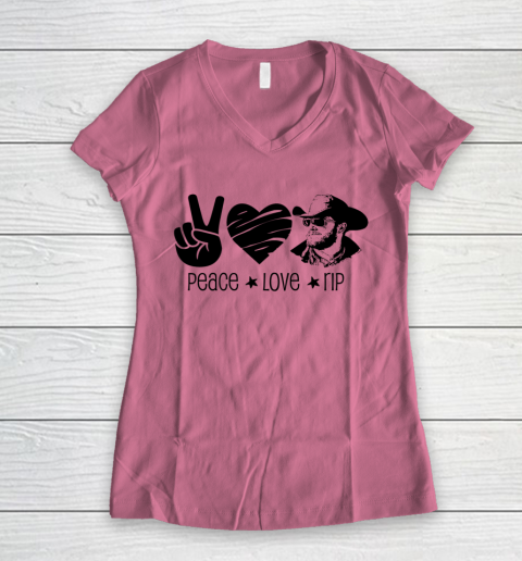 Rip Wheeler Shirt Peace Love Rip Women's V-Neck T-Shirt 7