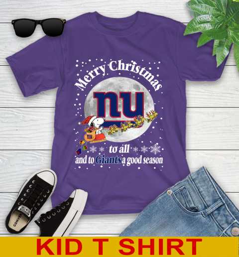 New York Giants Merry Christmas To All And To Giants A Good Season NFL Football Sports Youth T-Shirt 3