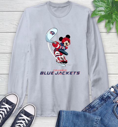 NHL Hockey Columbus Blue Jackets Cheerful Mickey Mouse Shirt Long Sleeve T-Shirt 6