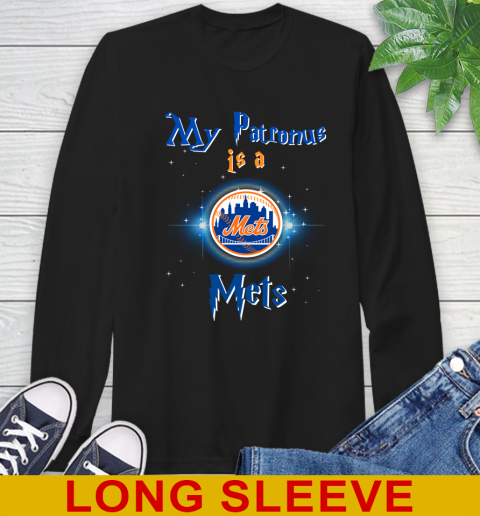 MLB Baseball Harry Potter My Patronus Is A New York Mets Long Sleeve T-Shirt