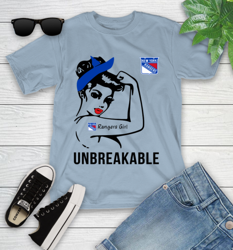 NHL New York Rangers Girl Unbreakable Hockey Sports Youth T-Shirt 6