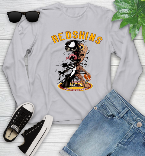NFL Washington Redskins Football Venom Groot Guardians Of The Galaxy Youth Long Sleeve 5