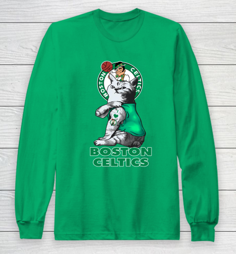 NBA Basketball My Cat Loves Boston Celtics Long Sleeve T-Shirt 4