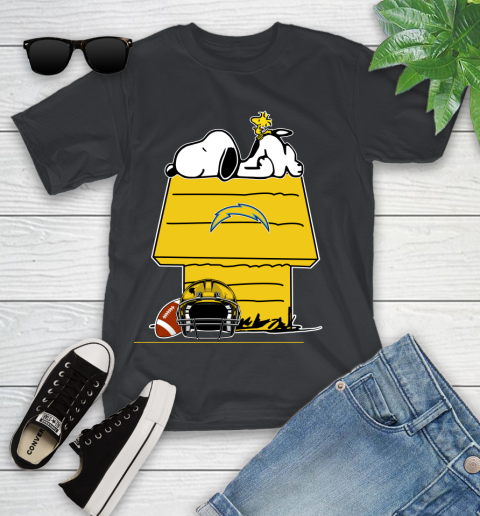 Los Angeles Chargers NFL Football Snoopy Woodstock The Peanuts Movie Youth T-Shirt 2