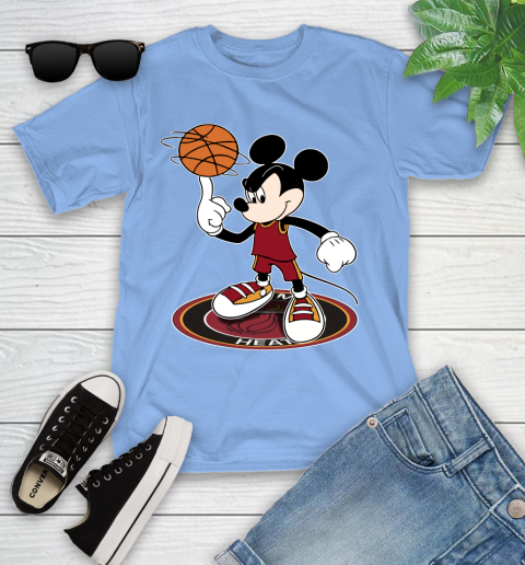 NBA Basketball Miami Heat Cheerful Mickey Disney Shirt Youth T-Shirt 11