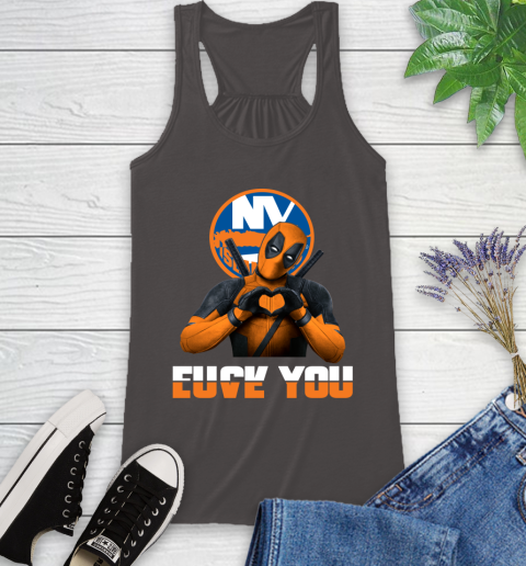NHL New York Islanders Deadpool Love You Fuck You Hockey Sports Racerback Tank 11