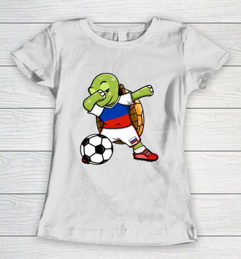 Dabbing Turtle Russia Soccer Fans Jersey Russian Football Women's T-Shirt