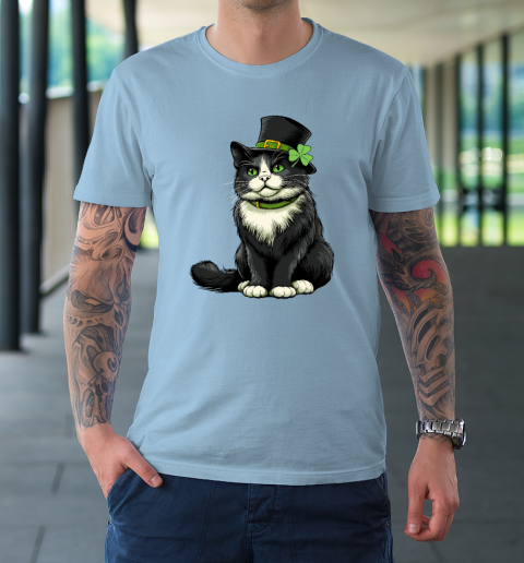 Girls Cat St Patricks Day Shamrock Irish T Shirt Tee For Sports