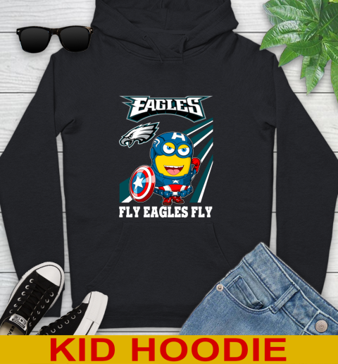 NFL Football Philadelphia Eagles Captain America Marvel Avengers Minion Shirt Youth Hoodie