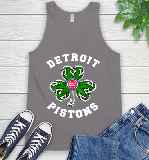 NBA Detroit Pistons Three Leaf Clover St Patrick's Day Basketball Sports Tank Top 6