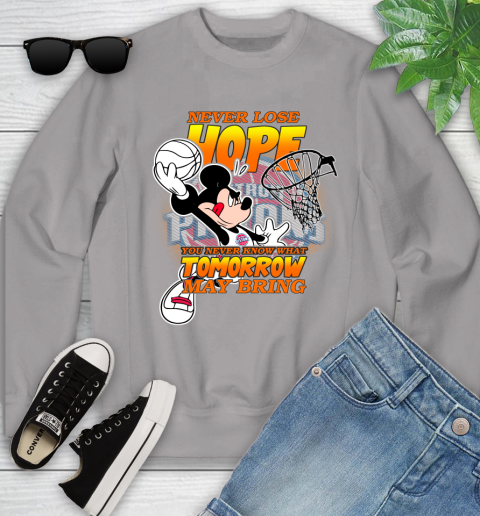 Detroit Pistons NBA Basketball Mickey Disney Never Lose Hope Youth Sweatshirt 3