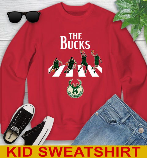 NBA Basketball Milwaukee Bucks The Beatles Rock Band Shirt Youth Sweatshirt 7