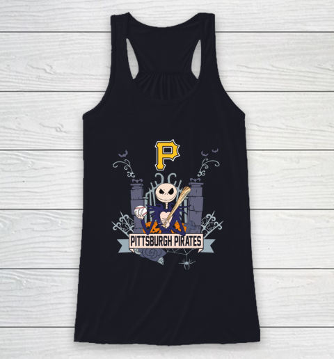 MLB Pittsburgh Pirates Baseball Jack Skellington Halloween Racerback Tank 7
