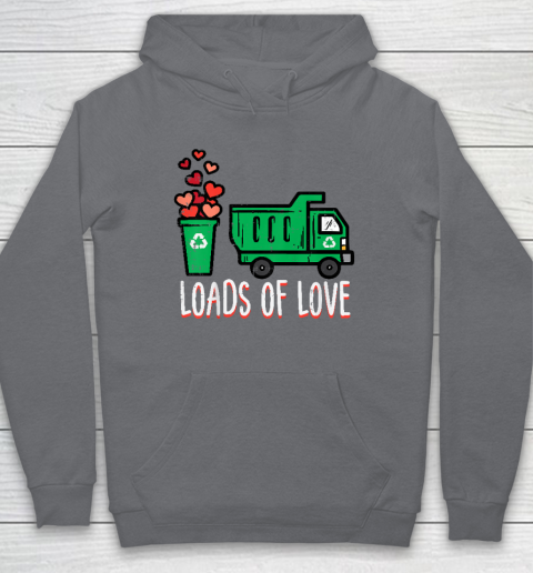 Kids Valentines Day Garbage Truck Loads Of Love Hoodie 3