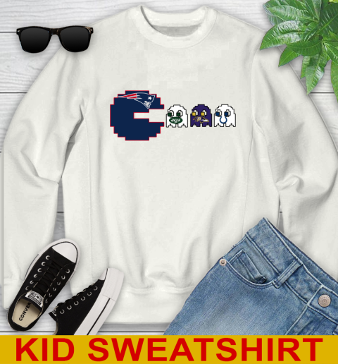 New England Patriots NFL Football Pac Man Champion Youth Sweatshirt