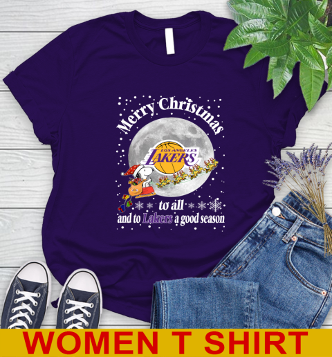 Los Angeles Lakers Merry Christmas To All And To Lakers A Good Season NBA Basketball Sports Women's T-Shirt 4