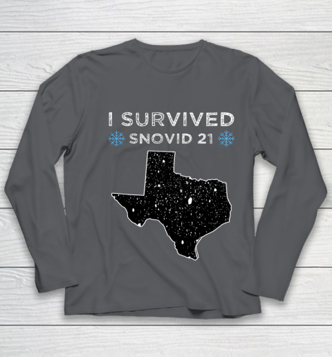 I Survived Winter Snow Storm 2021 Icy Freezing Weather Youth Long Sleeve 6