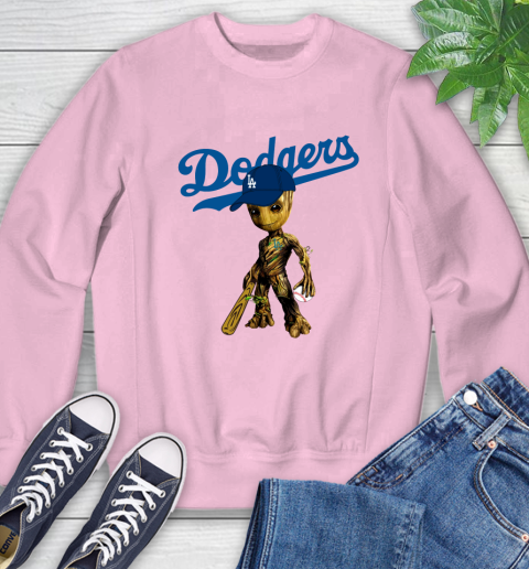 MLB Los Angeles Dodgers Groot Guardians Of The Galaxy Baseball Sweatshirt 9