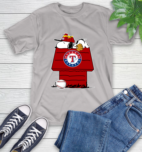 MLB Texas Rangers Snoopy Woodstock The Peanuts Movie Baseball T Shirt T-Shirt 12
