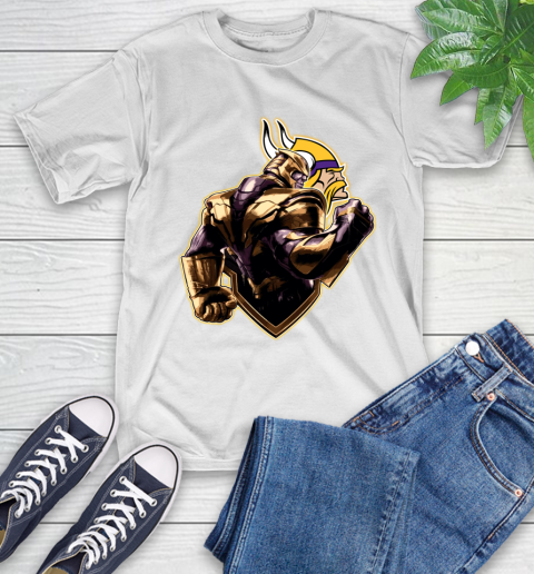 NFL Thanos Avengers Endgame Football Sports Minnesota Vikings T-Shirt
