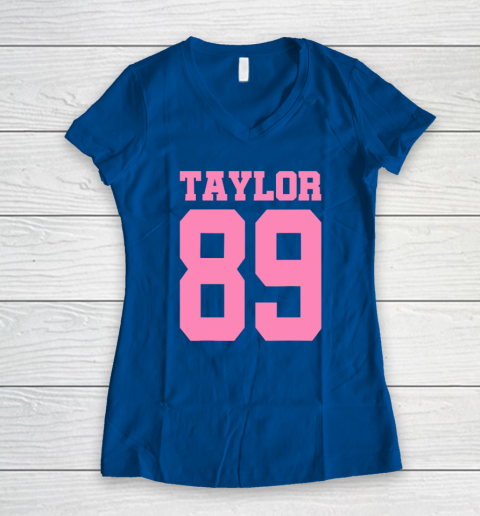 Pink Numbers Taylor 89 Women's V-Neck T-Shirt 5