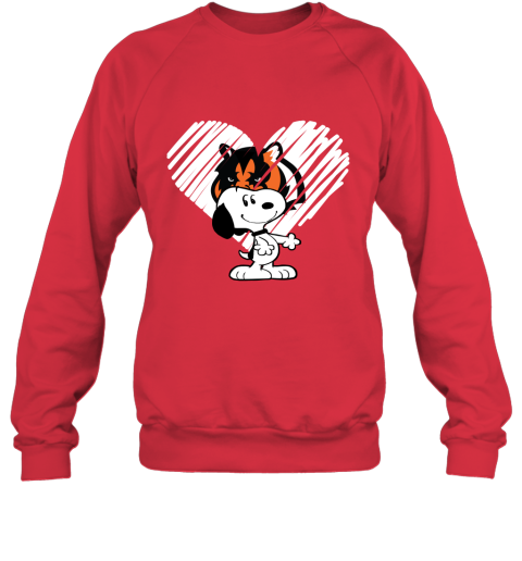 I Love Cincinnati Bengals Snoopy In My Heart NFL Youth Sweatshirt 