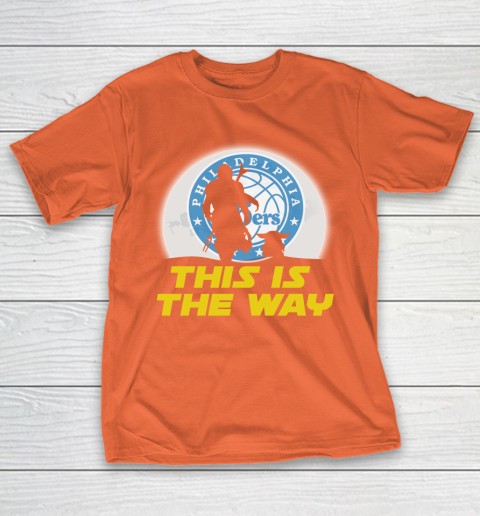Philadelphia 76ers NBA Basketball Star Wars Yoda And Mandalorian This Is The Way T-Shirt 4