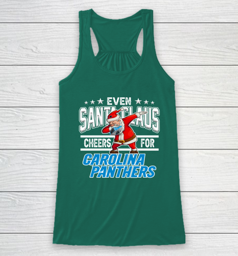 Carolina Panthers Even Santa Claus Cheers For Christmas NFL Racerback Tank 5