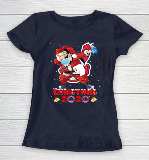 Cleveland Indians Funny Santa Claus Dabbing Christmas 2020 MLB Women's T-Shirt 2