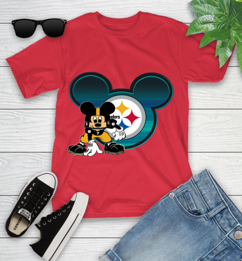 NFL Pittsburgh Steelers Mickey Mouse Disney Football T Shirt Youth T-Shirt 10