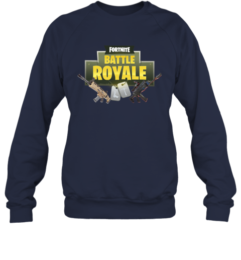 pidl fortnite battle royale logo with assault rifle shirts sweatshirt 35 front navy