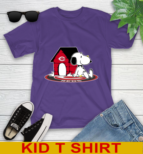 MLB Baseball Cincinnati Reds Snoopy The Peanuts Movie Shirt Youth T-Shirt 4