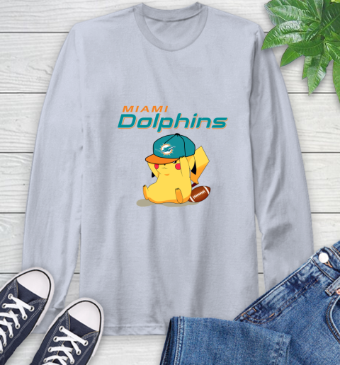 NFL Pikachu Football Sports Miami Dolphins Long Sleeve T-Shirt 6