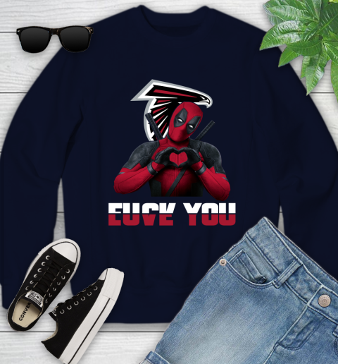 NHL Atlanta Falcons Deadpool Love You Fuck You Football Sports Youth Sweatshirt 2