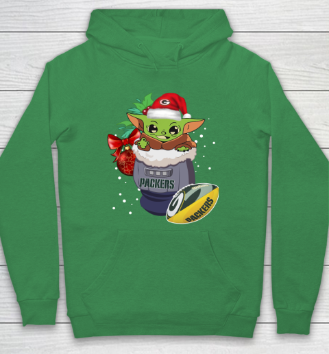 Green Bay Packers Christmas Baby Yoda Star Wars Funny Happy NFL Hoodie 8