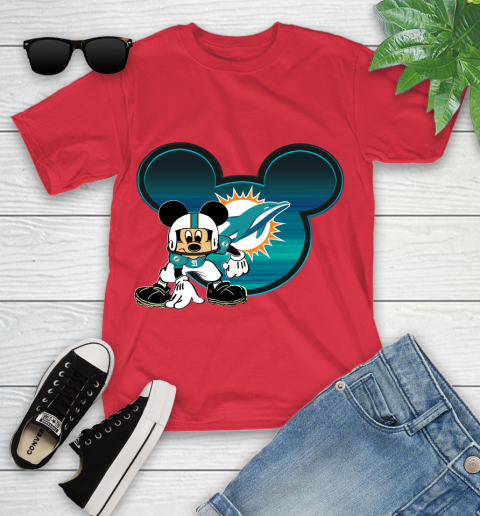 NFL Miami Dolphins Mickey Mouse Disney Football T Shirt Youth T-Shirt 10