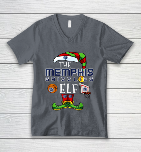 Memphis Grizzlies Christmas ELF Funny NBA V-Neck T-Shirt 4