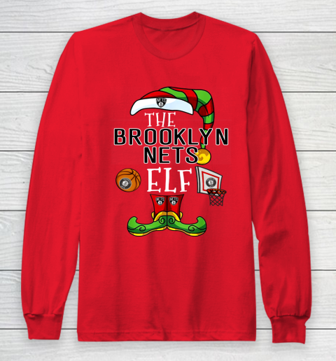 Brooklyn Nets Christmas ELF Funny NBA Long Sleeve T-Shirt 7
