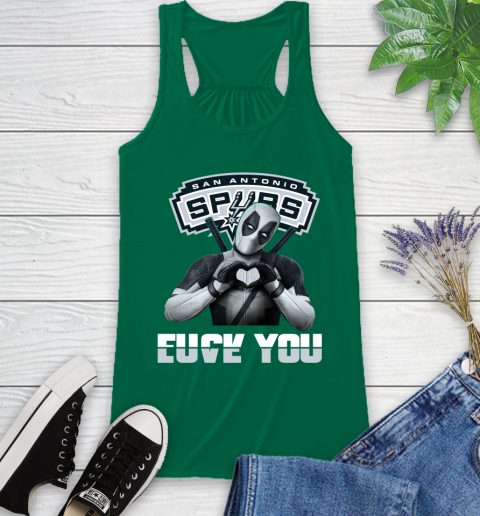 NBA San Antonio Spurs Deadpool Love You Fuck You Basketball Sports Racerback Tank 6