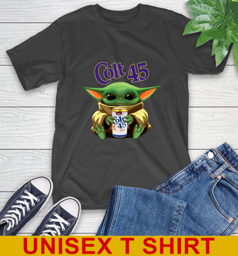 Star Wars Baby Yoda Hugs Colt 45 Beer Shirt 2