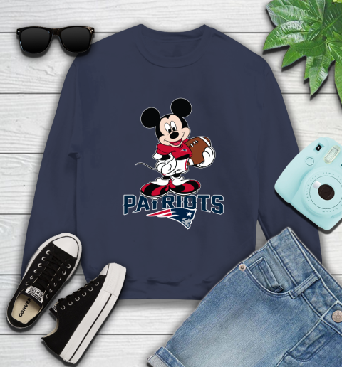 NFL Football New England Patriots Cheerful Mickey Mouse Shirt Sweatshirt 3