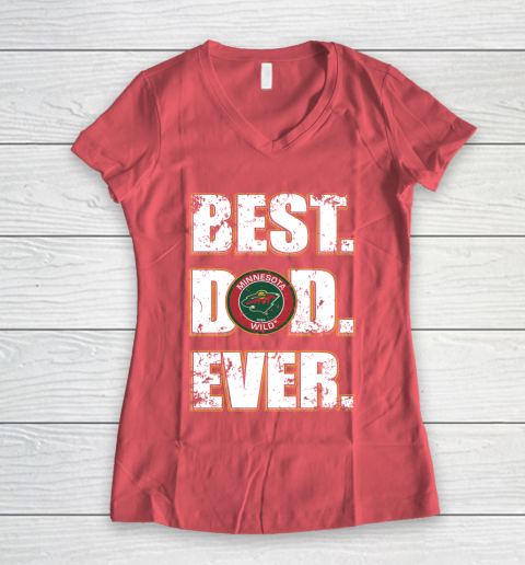 NHL Minnesota Wild Hockey Best Dad Ever Family Shirt Women's V-Neck T-Shirt 5 NHL Minnesota Wild Hockey Best Dad Ever Family Shirt Women's V-Neck T-Shirt - Image 5